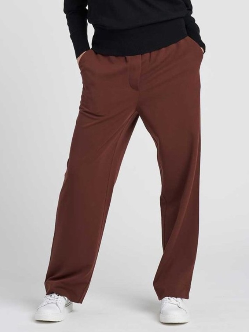 Universal Standard Women Sz S LONG US 14/16 Mocha Eden Twill Pull-On Pants NWT